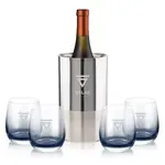 Coffret refroidisseur à vin Catania et 4 verres Soudan fumé - Gravure