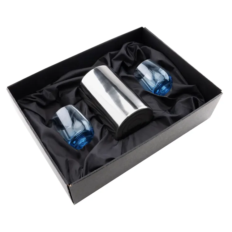 Jacobs Wine Cooler and 2 Soudan Blue glasses Gift Set - Deep Etch #2