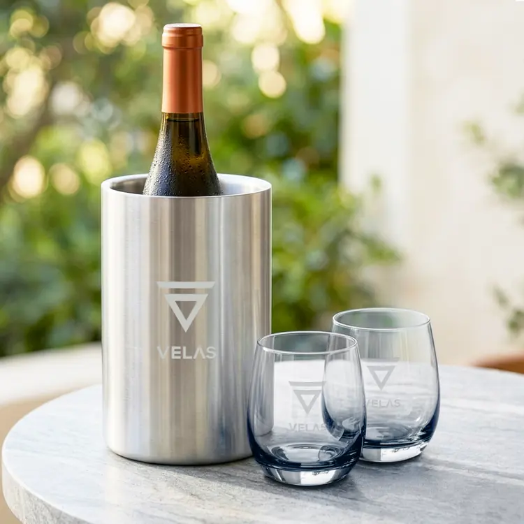Jacobs Wine Cooler and 2 Soudan Smoke glasses Gift Set - Deep Etch #3