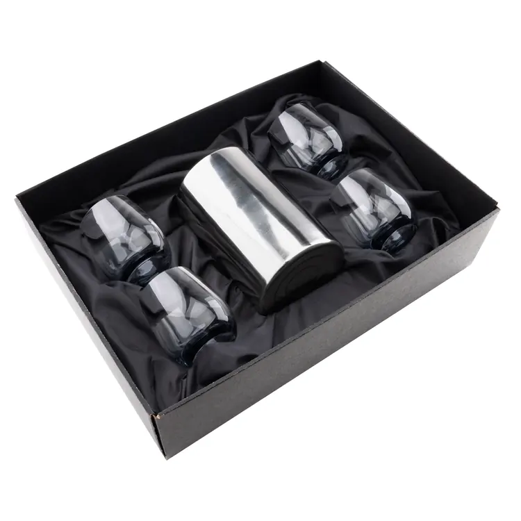 Jacobs Wine Cooler and 4 Soudan Smoke glasses Gift Set - Deep Etch #2