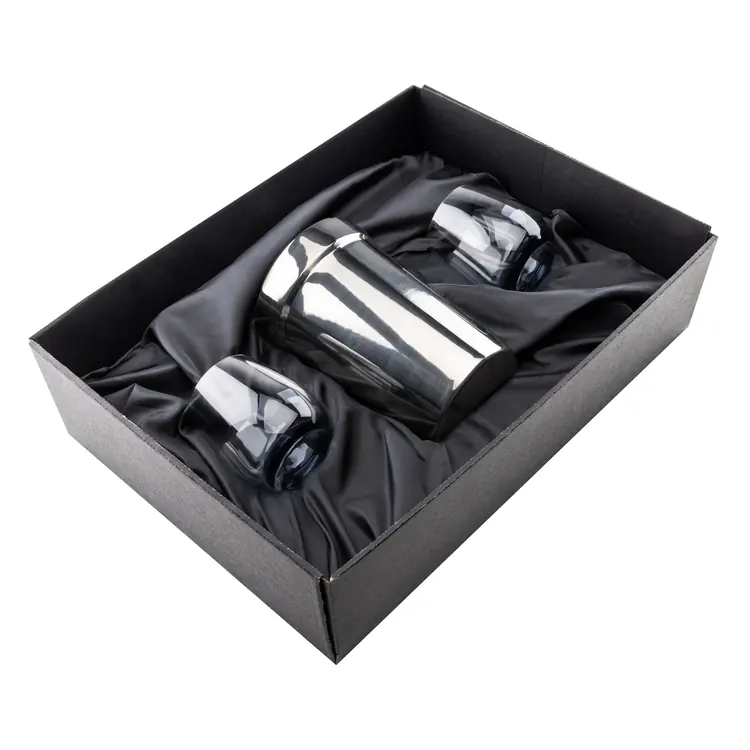 Milano Wine Cooler and 2 Soudan Smoke glasses Gift Set - Deep Etch #2