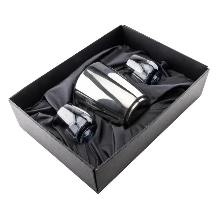 Pescara Wine Cooler and 2 Soudan Smoke glasses Gift Set - Deep Etch #2