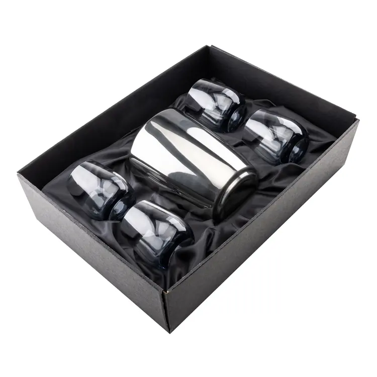 Pescara Wine Cooler and 4 Soudan Smoke glasses Gift Set - Deep Etch #2