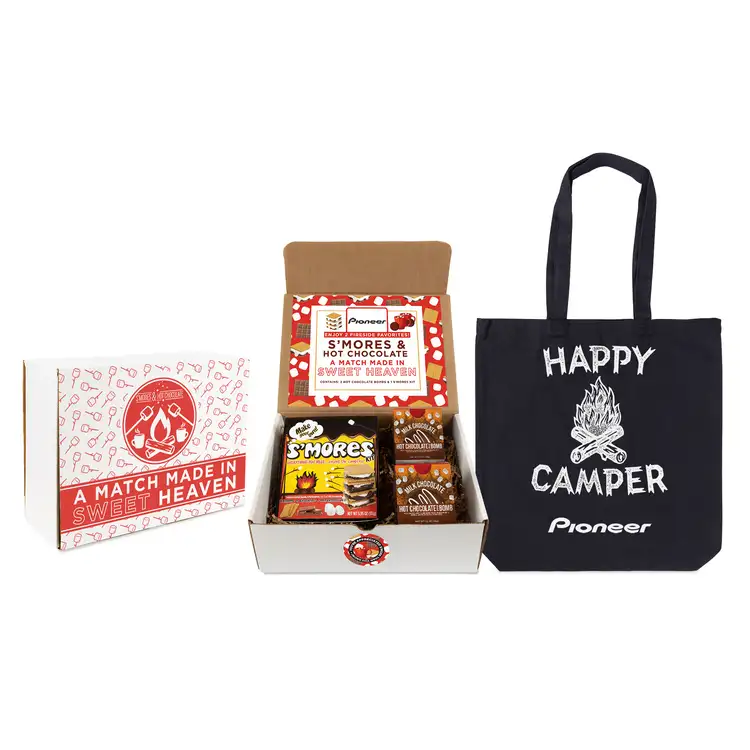 S'mores and hot chocolate gift kit with cotton tote