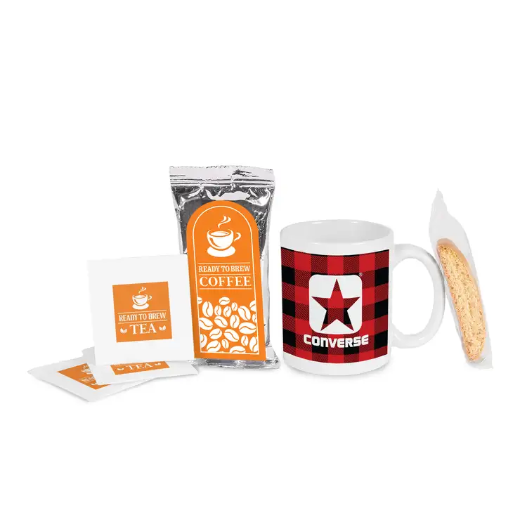 Mug gift box with coffee, tea and biscotti #4