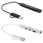 Concentrateur Sprint à 4 ports USB-A et USB-C en aluminium recyclé