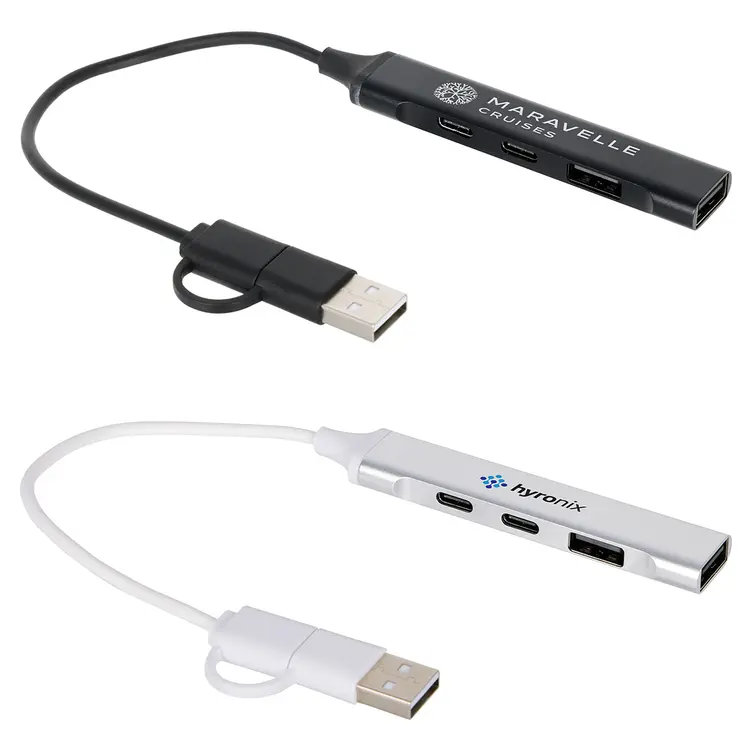 Sprint Recycled Aluminum 4-Port USB-A and USB-C Hub