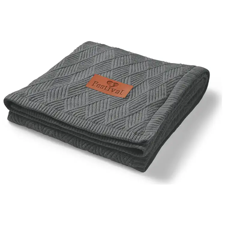 Trellis Knit Blanket with Sherpa Backing #2