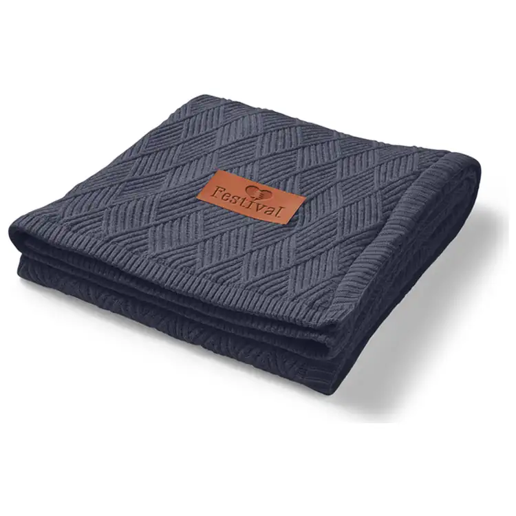 Trellis Knit Blanket with Sherpa Backing #3