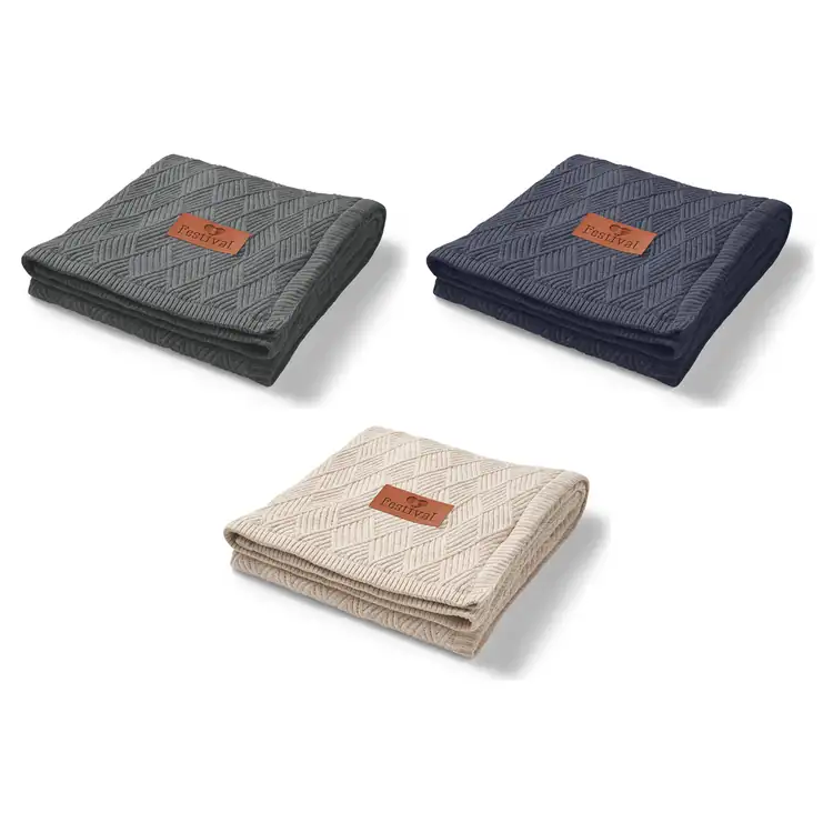 Trellis Knit Blanket with Sherpa Backing