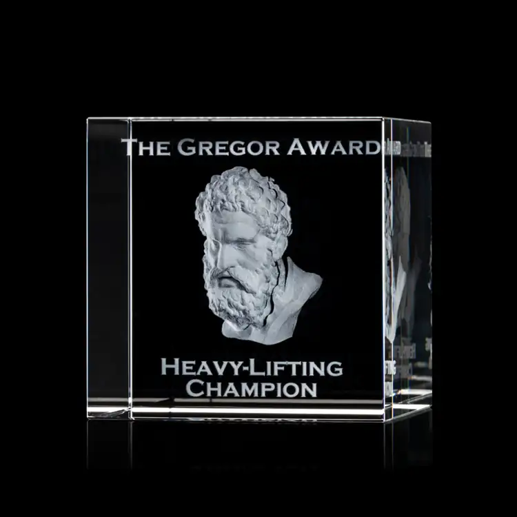 Granby Optical Crystal Cube - 3D Engraved #2