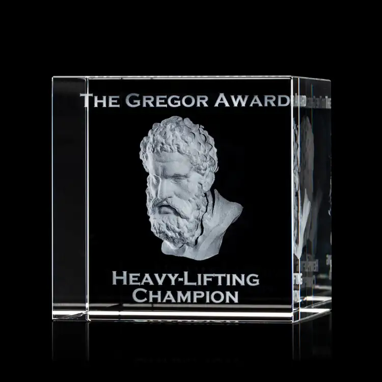 Granby Optical Crystal Cube - 3D Engraved #5