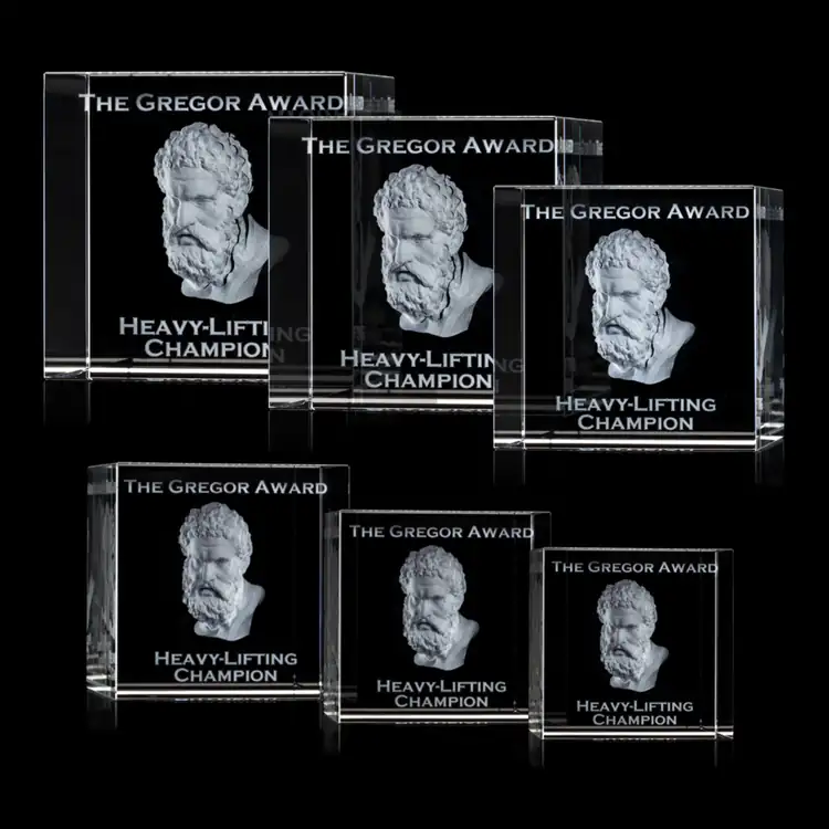 Granby Optical Crystal Cube - 3D Engraved