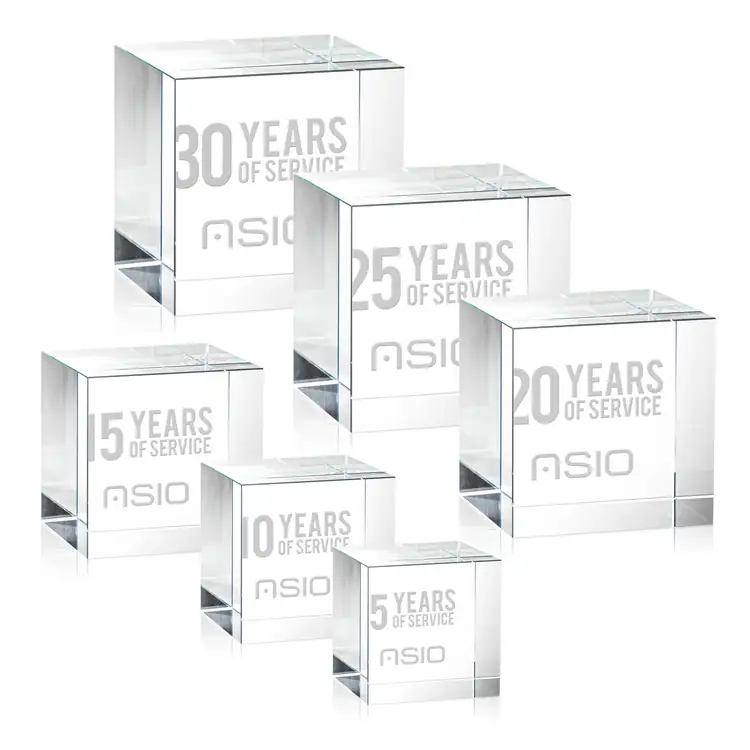 Cube Granby en cristal optique - Gravure