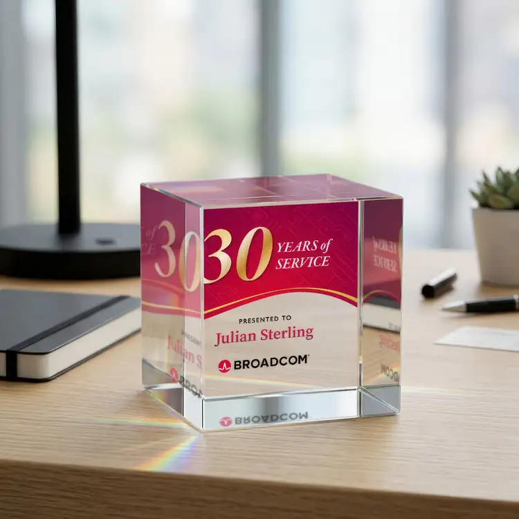 Cube Granby en cristal optique - Multicolore #8