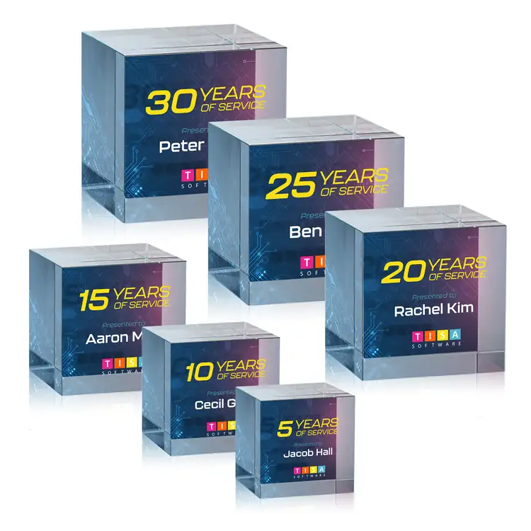 Granby Optical Crystal Cube - Double Sided Multicolor