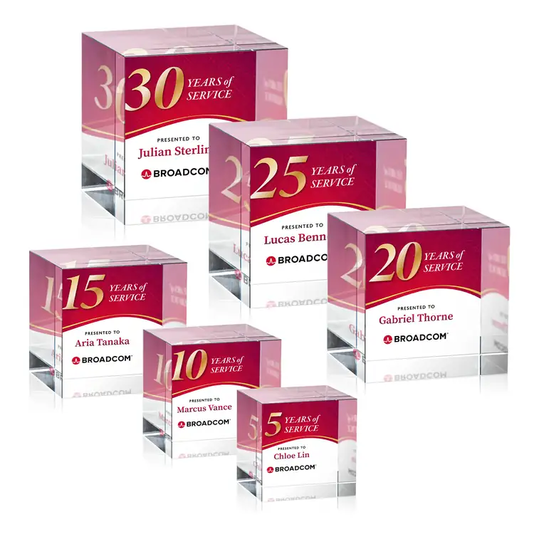 Cube Granby en cristal optique - Multicolore