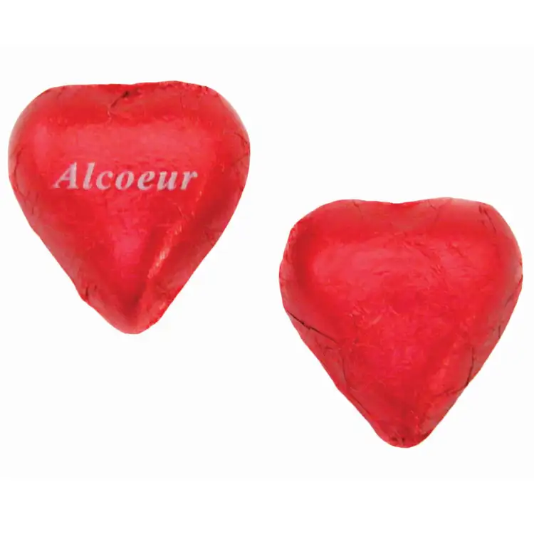 Chocolate Hearts with Printed Foil Wrappers