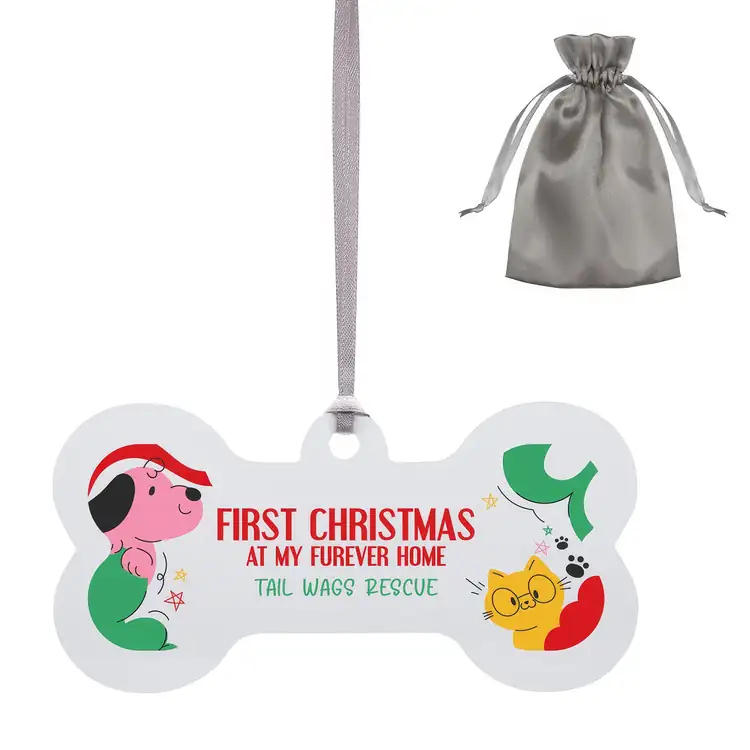 Décoration de Noël en aluminium en forme d’os