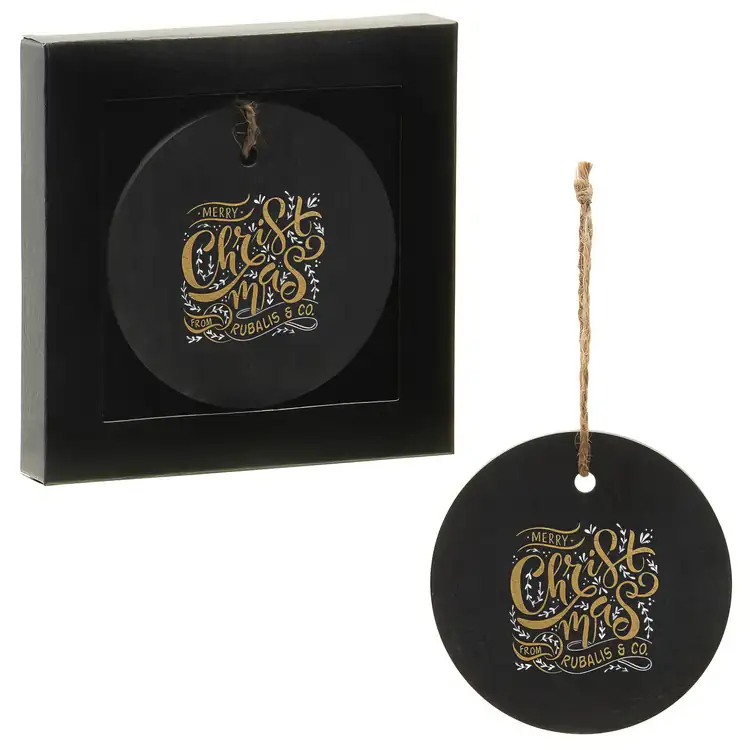 Round Natural Slate Ornament