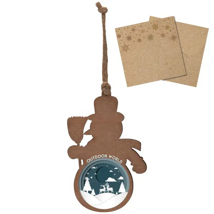 Décoration de Noël en bois bonhomme de neige