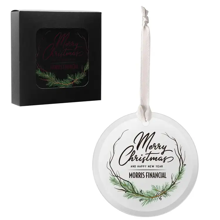 Décoration de Noël en verre biseauté ronde