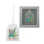 Gift Tag Hammered Glass Ornament