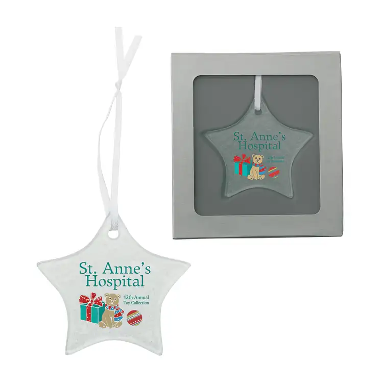 Star Hammered Glass Ornament