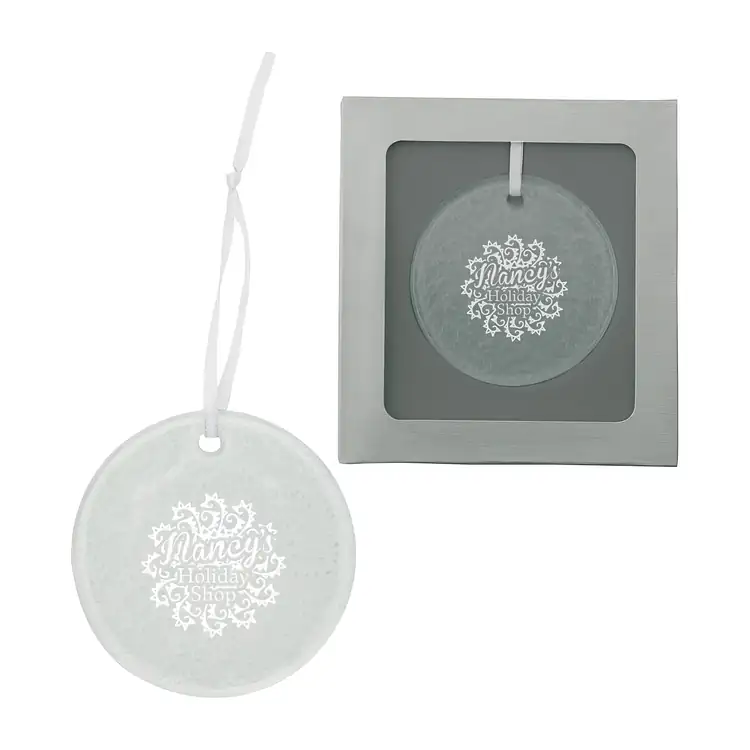 Round Hammered Glass Ornament