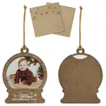 Wood Photo Snow Globe Ornament