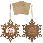 Wood Snowflake Photo Ornament