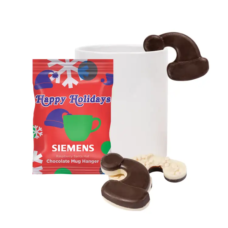 Décoration de tasse chocolat-framboise en bonnet de Noël #3