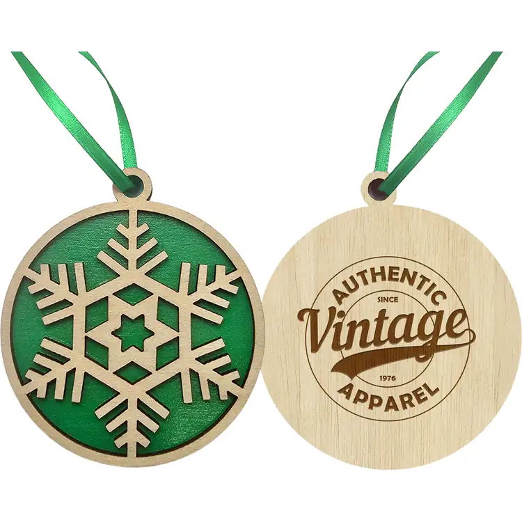 Layered Wood Snowflake Ornament #3