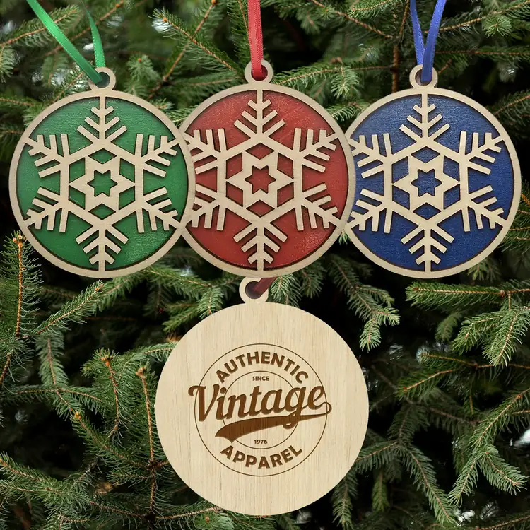 Layered Wood Snowflake Ornament #7