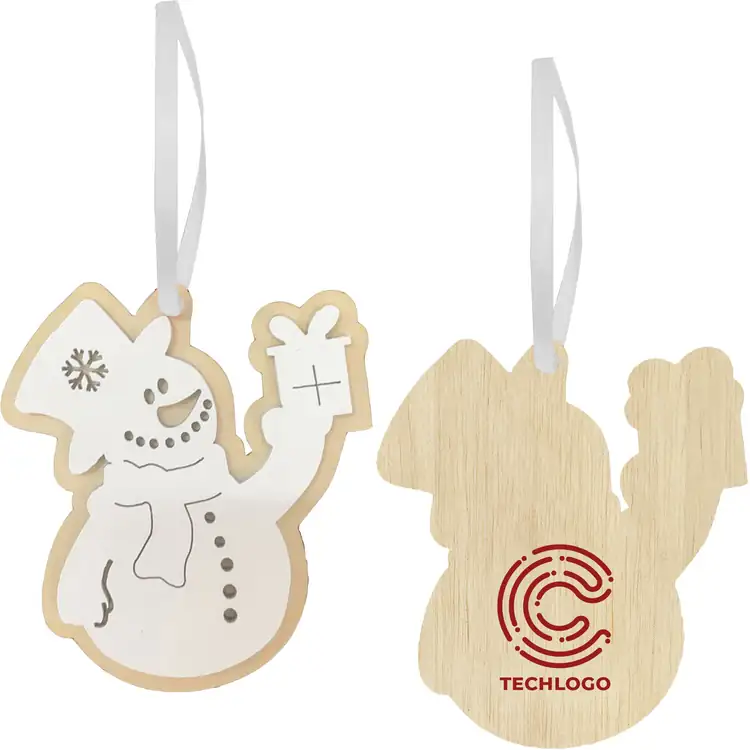 Layered Wood Snowman Ornament #2