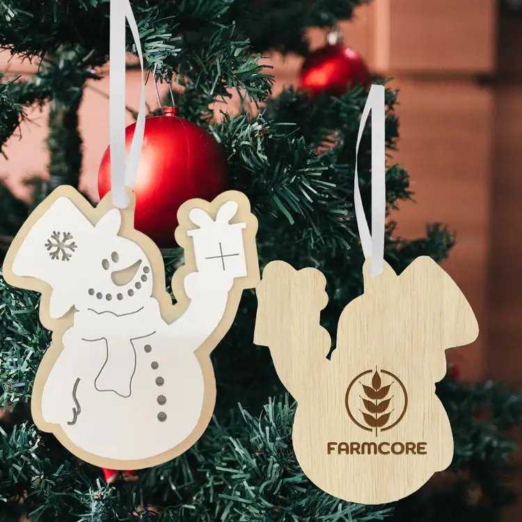Layered Wood Snowman Ornament #3