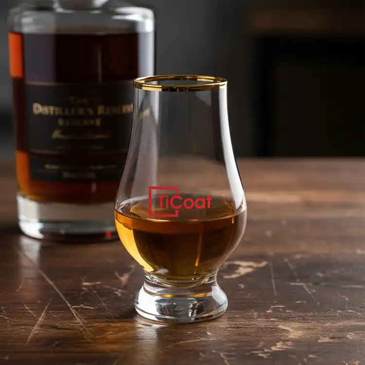 Lismore Gold Rim Whiskey Taster 6.75 oz - Imprinted #2