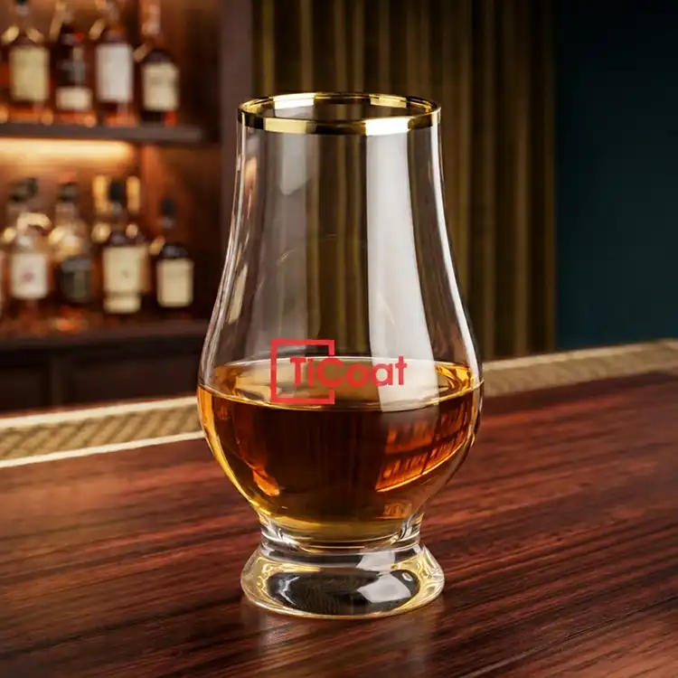 Lismore Gold Rim Whiskey Taster 6.75 oz - Imprinted #3