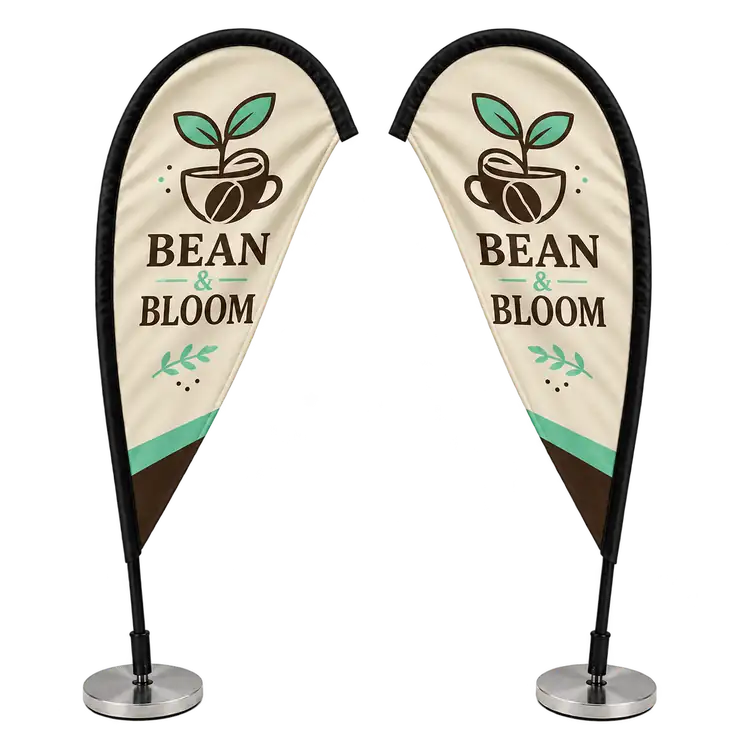 Double Sided Teardrop Tabletop Flag