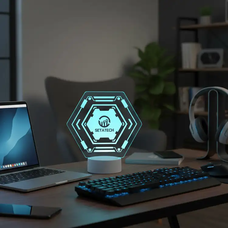 mr.BriteSign Hexagonal LED Sign - Laser Engraved #7