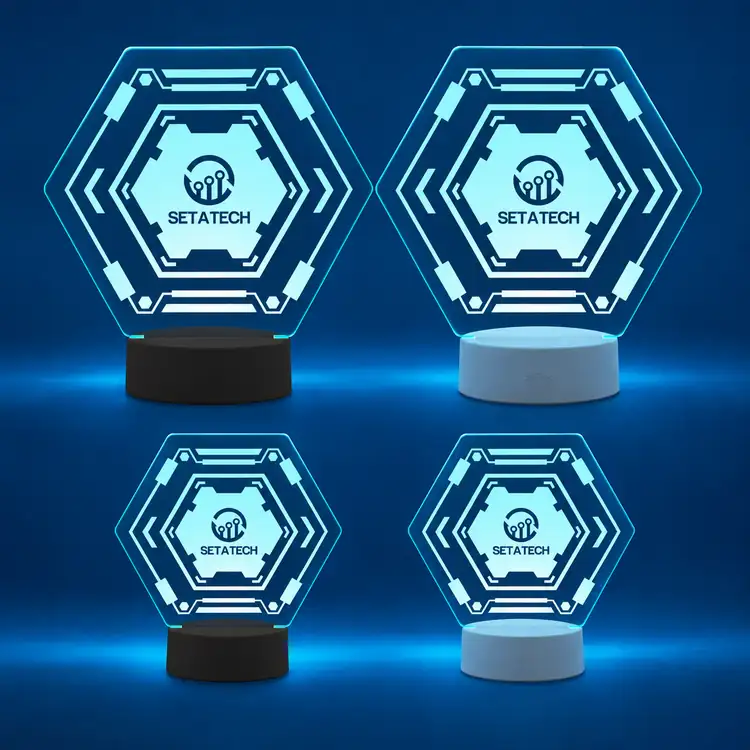 mr.BriteSign Hexagonal LED Sign - Laser Engraved