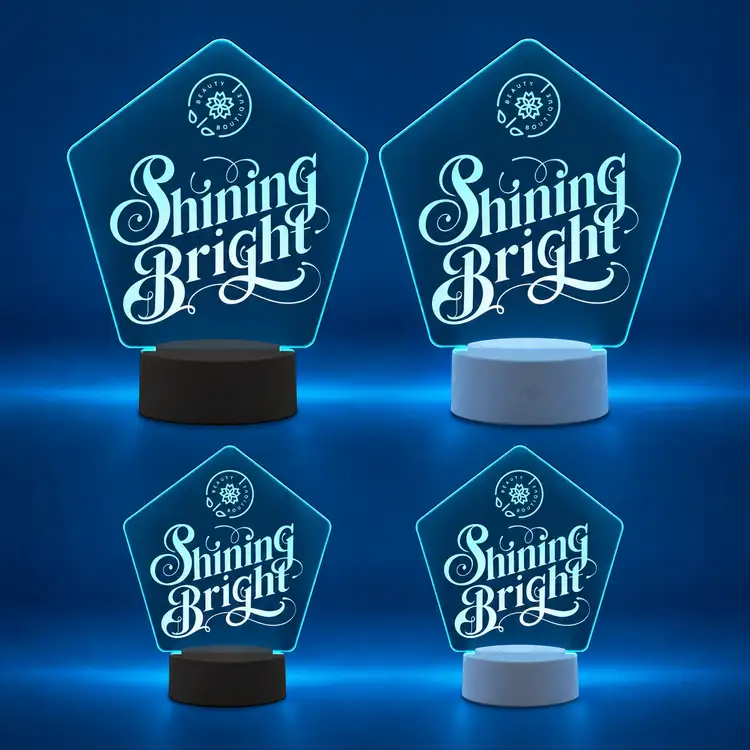mr.BriteSign Pentagonal LED Sign - Laser Engraved