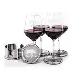 Ensemble 4 verres à vin Germain 15 oz et sous-verres Baldoni de Swiss Force