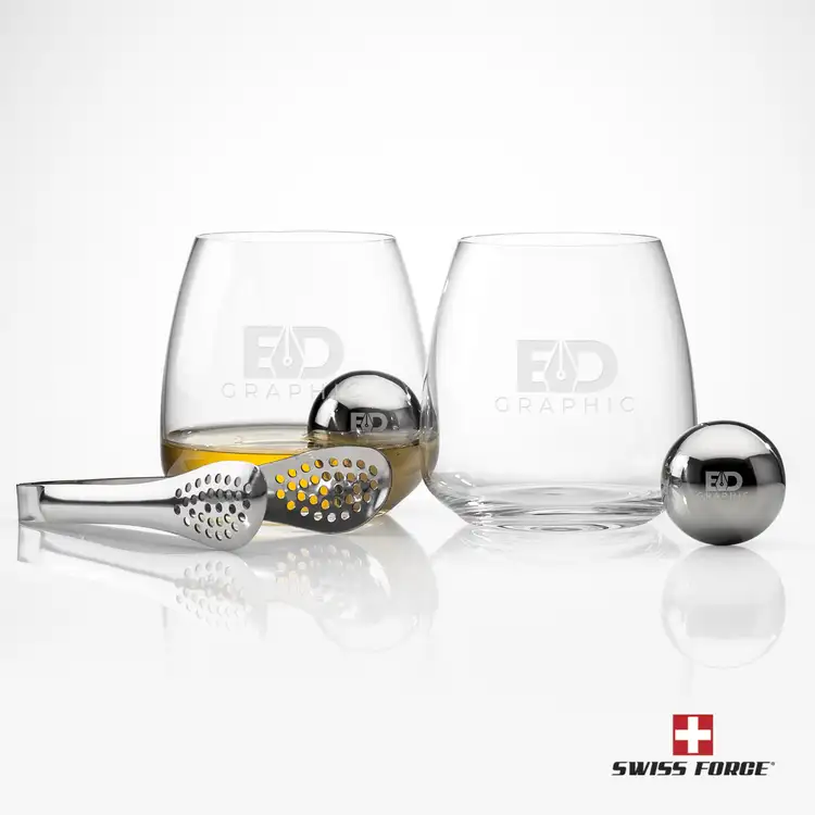 Ensemble Auldearn avec 2 verres à whisky 13 oz et boules réfrigérantes de Swiss Force