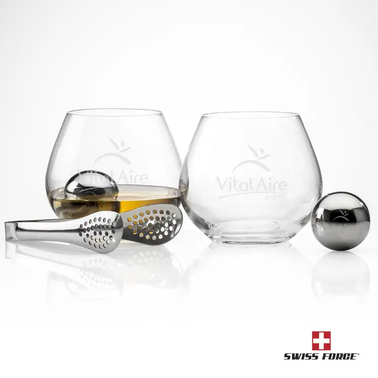 Ensemble Blairgowrie avec 2 verres à whisky 11 oz et boules réfrigérantes de Swiss Force