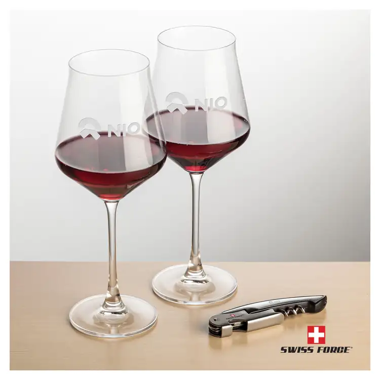 Ensemble Bretton avec verres à vin 16 oz et outil à vin de Swiss Force #5