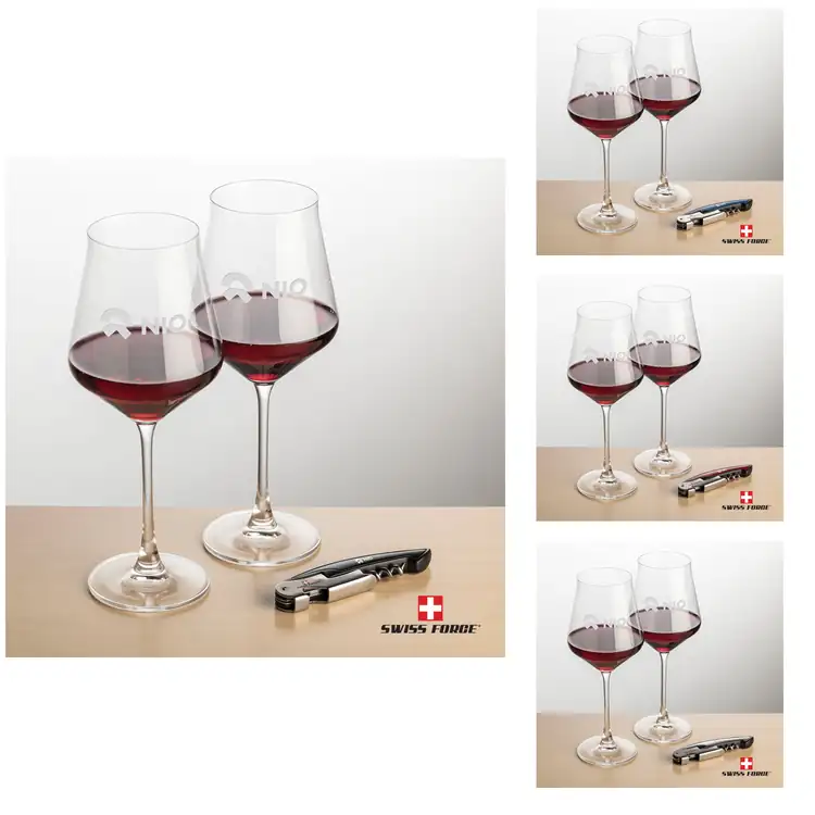 Ensemble Bretton avec verres à vin 16 oz et outil à vin de Swiss Force