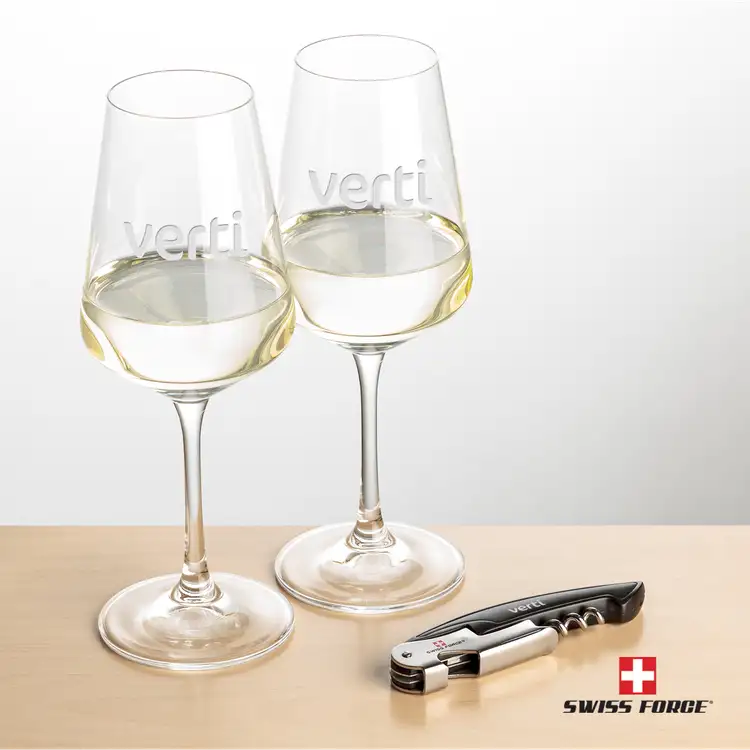 Ensemble Cannes avec verres à vin 12 oz et outil à vin de Swiss Force #2