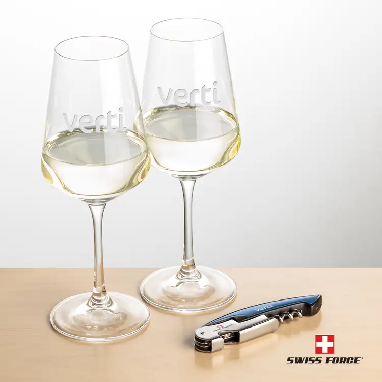Ensemble Cannes avec verres à vin 12 oz et outil à vin de Swiss Force #3