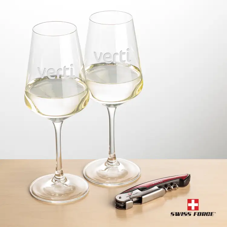 Ensemble Cannes avec verres à vin 12 oz et outil à vin de Swiss Force #4